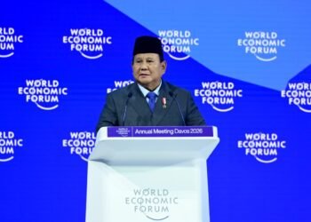 Presiden Prabowo Subianto dalam pidatonya pada World Economic Forum (WEF) Annual Meeting 2026 di Davos, Swiss, Kamis (22/01/2026) / Setneg
