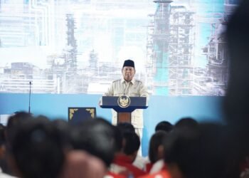 Presiden Prabowo Subianto saat meresmikan kilang terbesar di Indoensia / Ist