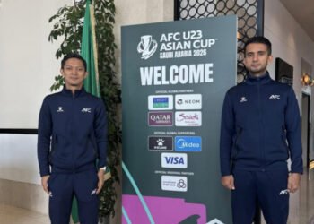 Thoriq Munir Alkatiri (wasit) dan Bangbang Syamsudar (asisten wasit), bertugas pada Piala Asia AFC U-23 2026