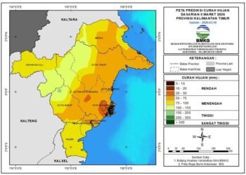 Badan Meteorologi, Klimatologi, dan Geofisika (BMKG) Stasiun Meteorologi APT Pranoto Samarinda merilis prakiraan cuaca untuk wilayah Provinsi Kalimantan Timur (Kaltim) periode 11-20 Maret 2026 / BMKG / Pemprov